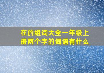 在的组词大全一年级上册两个字的词语有什么