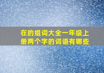 在的组词大全一年级上册两个字的词语有哪些