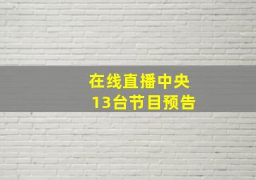 在线直播中央13台节目预告