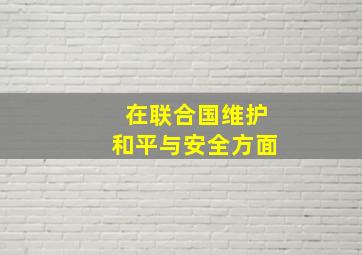 在联合国维护和平与安全方面