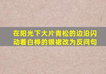 在阳光下大片青松的边沿闪动着白桦的银裙改为反问句