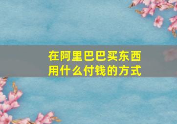 在阿里巴巴买东西用什么付钱的方式