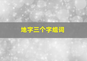 地字三个字组词