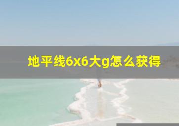 地平线6x6大g怎么获得