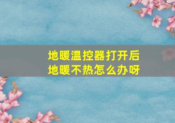 地暖温控器打开后地暖不热怎么办呀