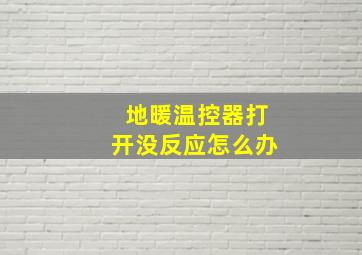 地暖温控器打开没反应怎么办