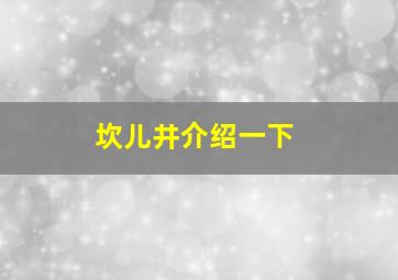 坎儿井介绍一下