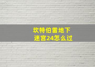 坎特伯雷地下迷宫24怎么过