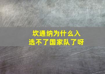 坎通纳为什么入选不了国家队了呀