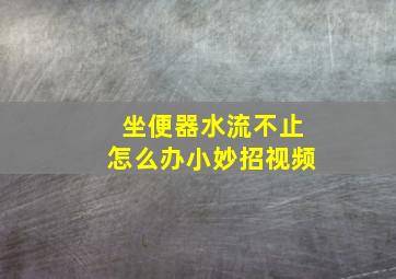 坐便器水流不止怎么办小妙招视频