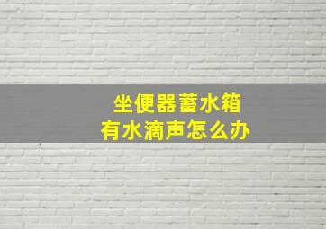 坐便器蓄水箱有水滴声怎么办