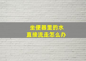 坐便器里的水直接流走怎么办