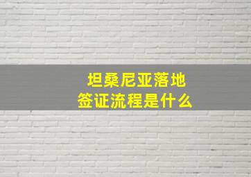 坦桑尼亚落地签证流程是什么