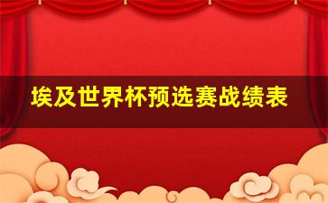 埃及世界杯预选赛战绩表