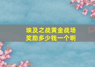 埃及之战黄金战场奖励多少钱一个啊