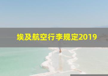 埃及航空行李规定2019