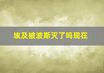 埃及被波斯灭了吗现在