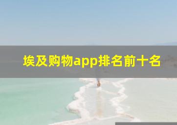 埃及购物app排名前十名