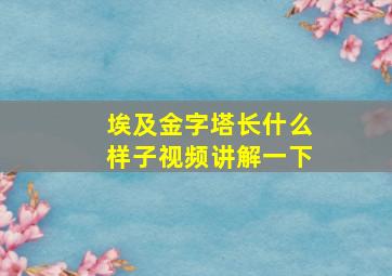 埃及金字塔长什么样子视频讲解一下