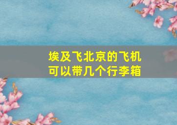 埃及飞北京的飞机可以带几个行李箱