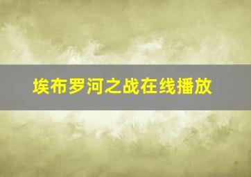 埃布罗河之战在线播放