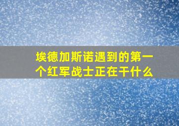 埃德加斯诺遇到的第一个红军战士正在干什么