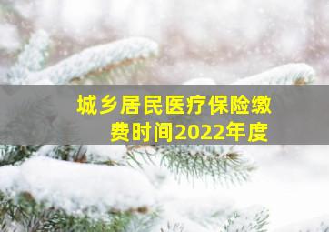 城乡居民医疗保险缴费时间2022年度