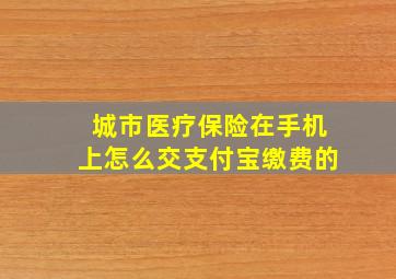 城市医疗保险在手机上怎么交支付宝缴费的