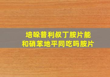 培哚普利叔丁胺片能和硝苯地平同吃吗胺片