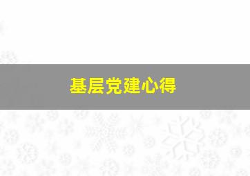 基层党建心得