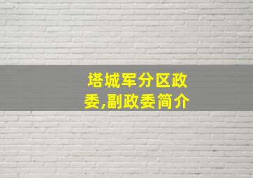 塔城军分区政委,副政委简介