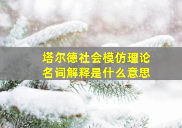 塔尔德社会模仿理论名词解释是什么意思