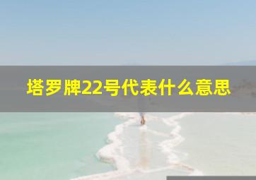 塔罗牌22号代表什么意思