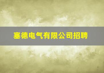 塞德电气有限公司招聘