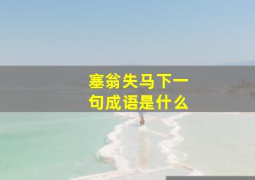 塞翁失马下一句成语是什么