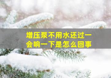 增压泵不用水还过一会响一下是怎么回事