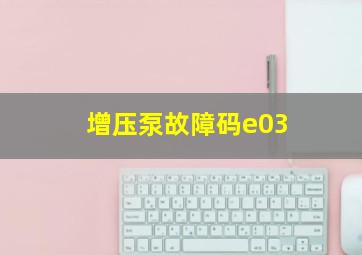 增压泵故障码e03