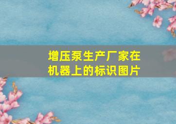 增压泵生产厂家在机器上的标识图片