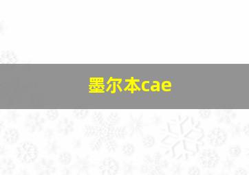 墨尔本cae