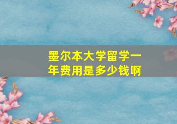 墨尔本大学留学一年费用是多少钱啊