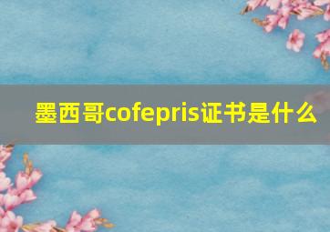 墨西哥cofepris证书是什么