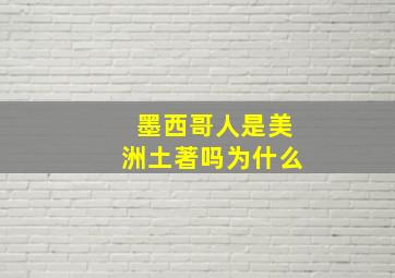 墨西哥人是美洲土著吗为什么