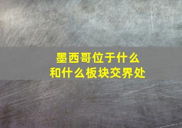 墨西哥位于什么和什么板块交界处