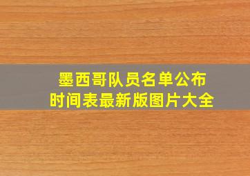 墨西哥队员名单公布时间表最新版图片大全