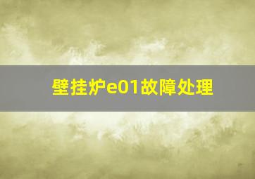 壁挂炉e01故障处理