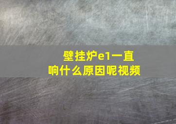 壁挂炉e1一直响什么原因呢视频