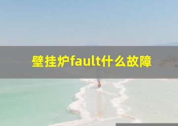 壁挂炉fault什么故障