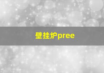 壁挂炉pree