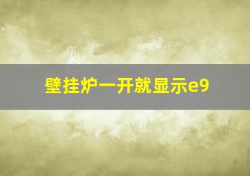 壁挂炉一开就显示e9