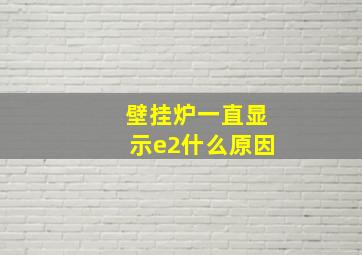 壁挂炉一直显示e2什么原因